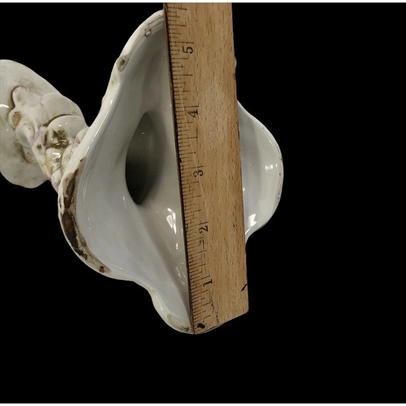 Capodimonte Style Porcelain Candlestick Portugal Angel Roses - Picture 7 of 12